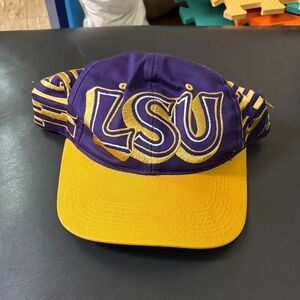 Vintage Purple and Gold LSU Tigers Snapback Cap Graphic Embroidered Magic by Bee